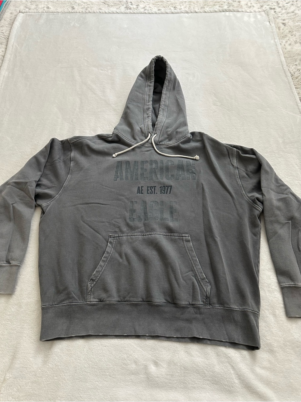 American Eagle Outfitters Men’s Charcoal Gray Pullover Hoodie